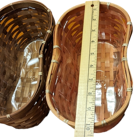 Burton & Burton Set of 2 Brown & Peach Colored Peanut Shaped Planter Baskets - Picture 8 of 10